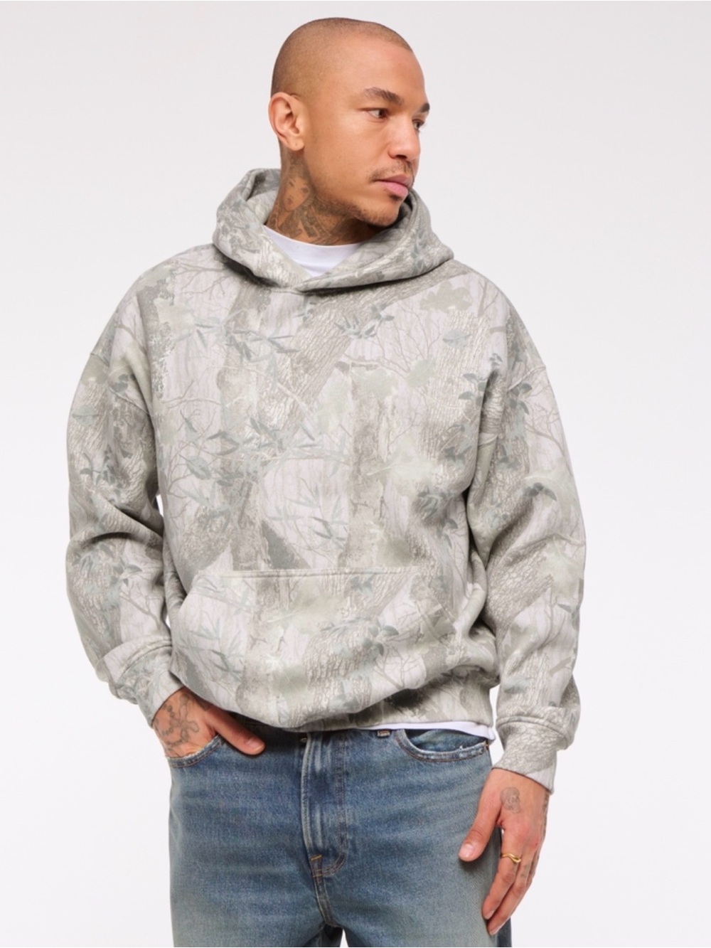 Abercrombie & Fitch Olive Green Camo Hoodie